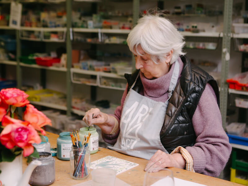 Older woman at craft class